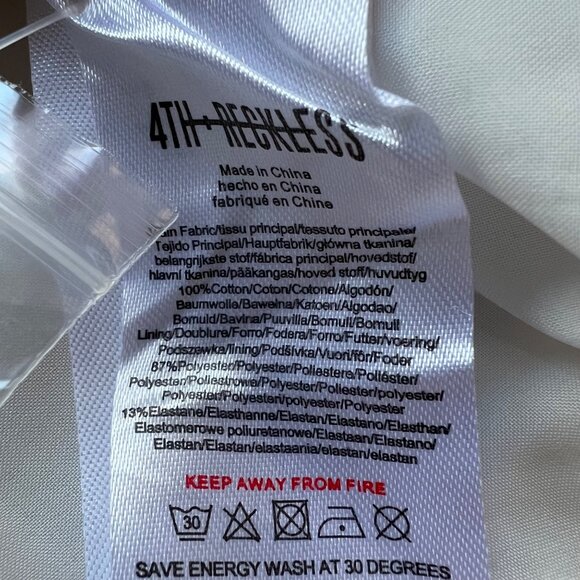 4th & Reckless Size 3XL NEW White Cotton Sleeveless Button-Down Mini Dress - Picture 15 of 16